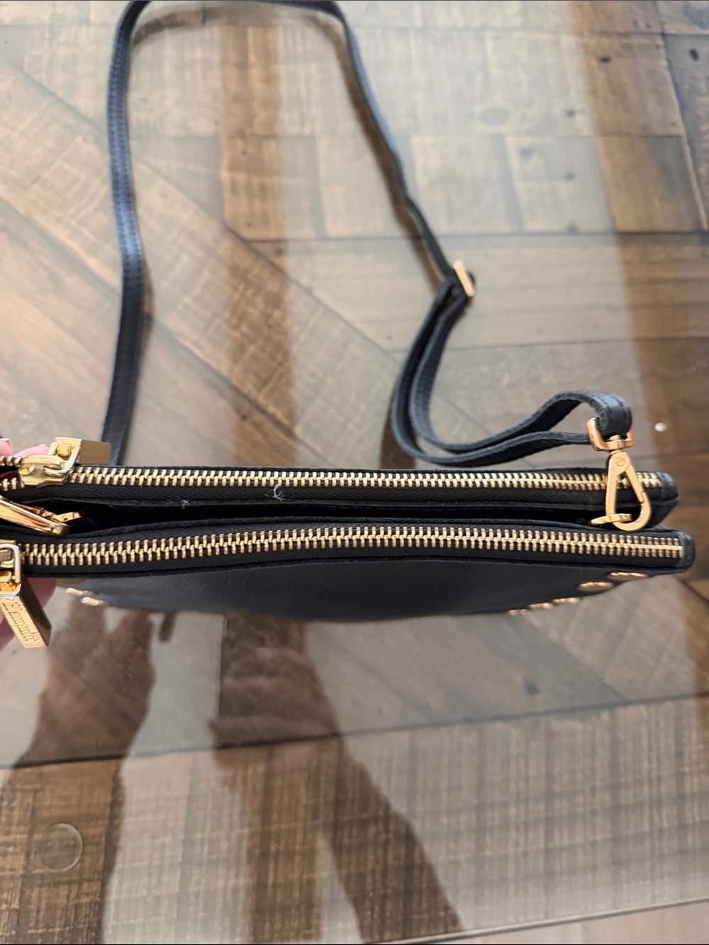 Hammitt Black Leather Crossbody with Gold Studs - Picture 4 of 6